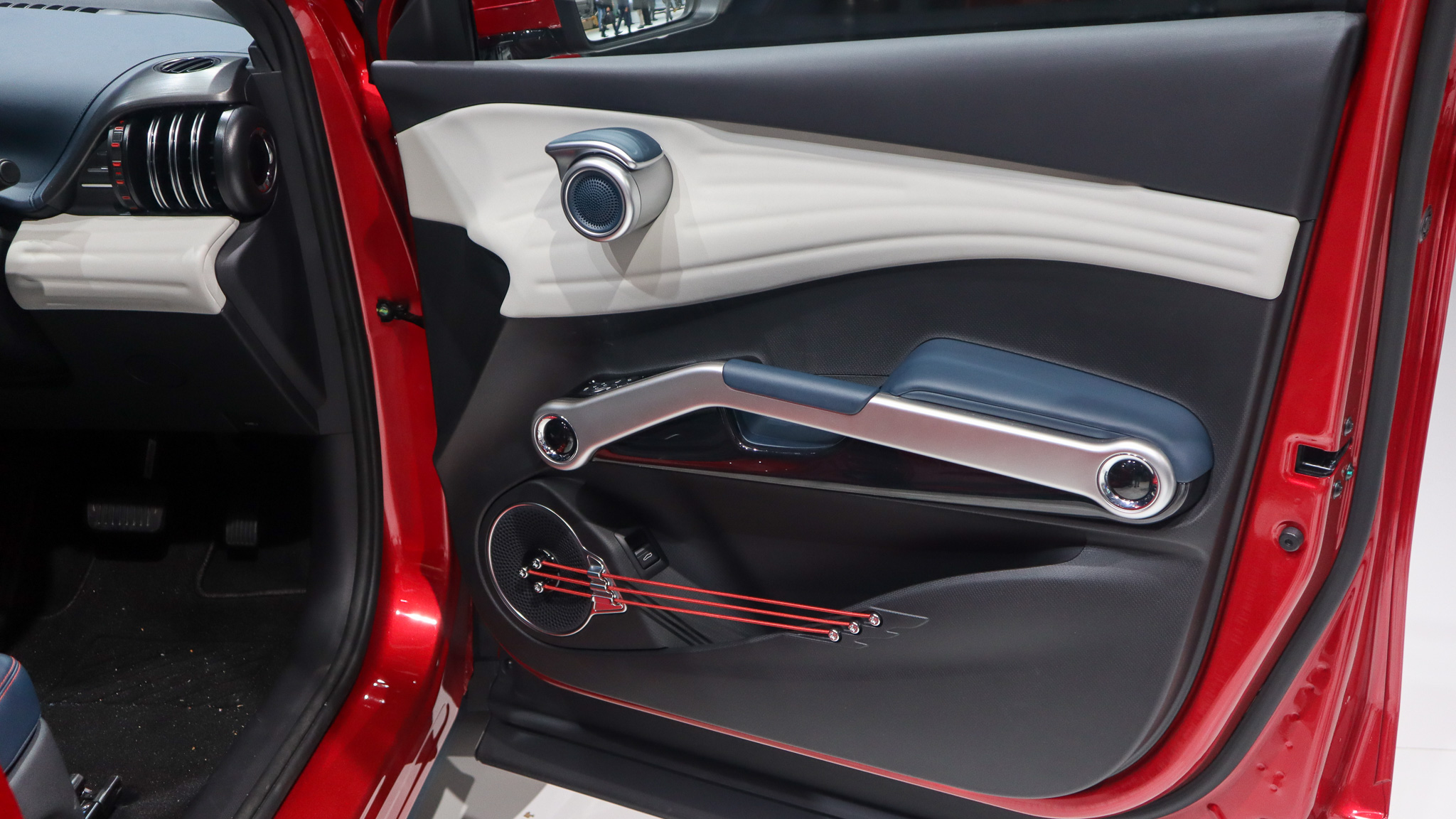 Interior door of the BYD Atto 3 on display at the 2022 Paris Motor Show.