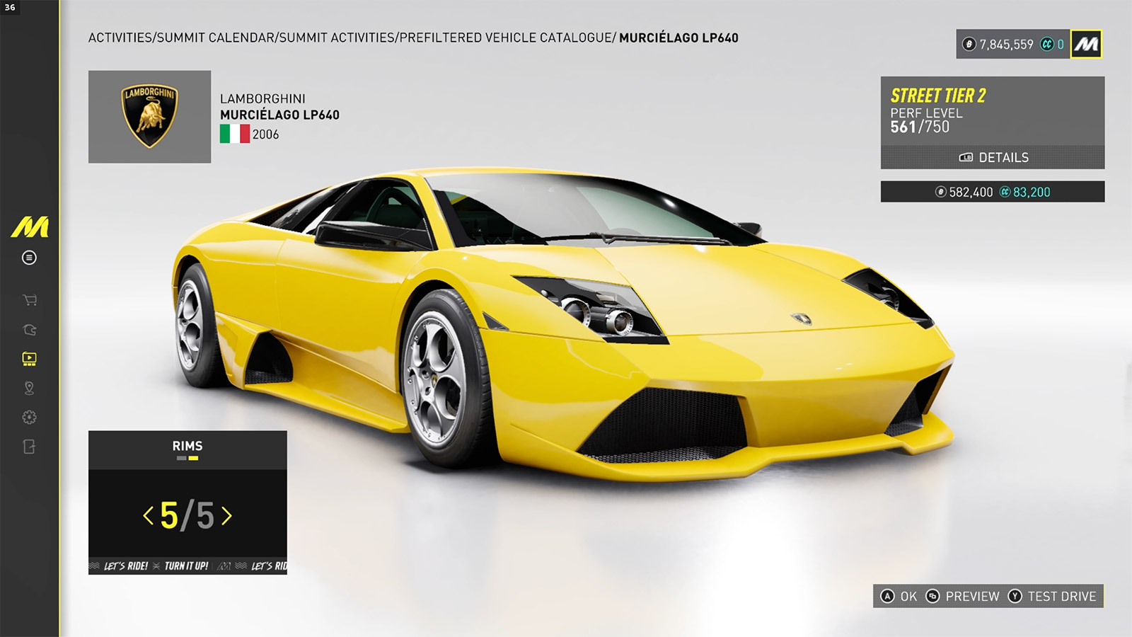 An image of a Lamborghini Murcielago in the showroom in The Crew Motorfest.