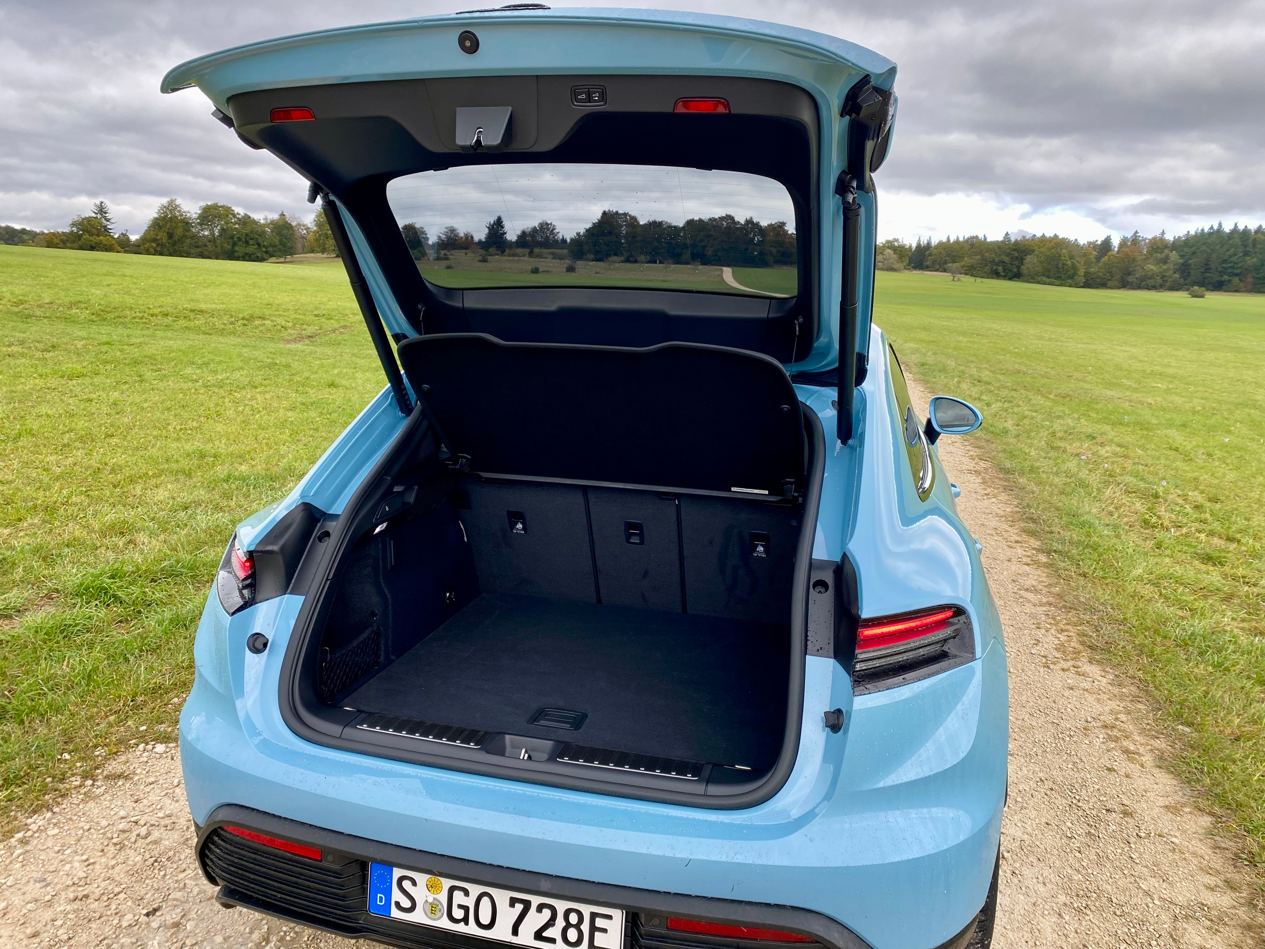 A photo of the trunk space in the base car