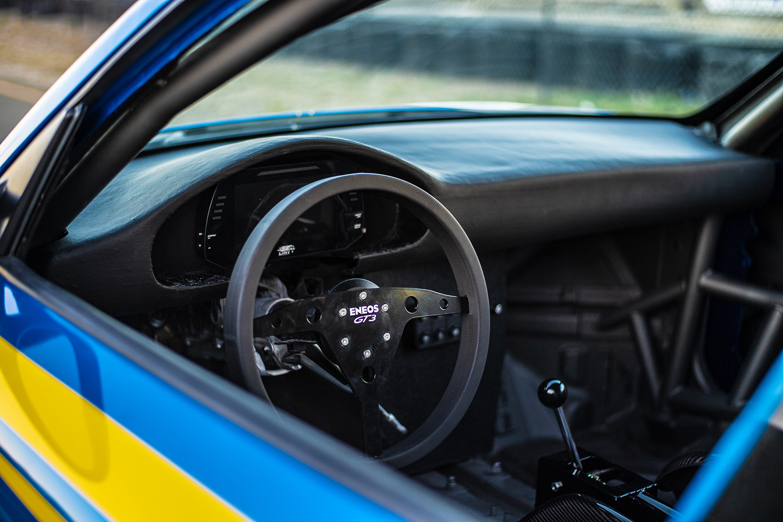 Interior view of Porsche 911 GT3 STI built by DevSpeed Motorsports for Eneos.