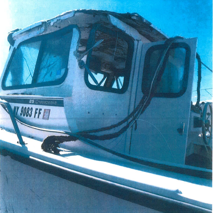 The damaged cab of the MTA's boat. 