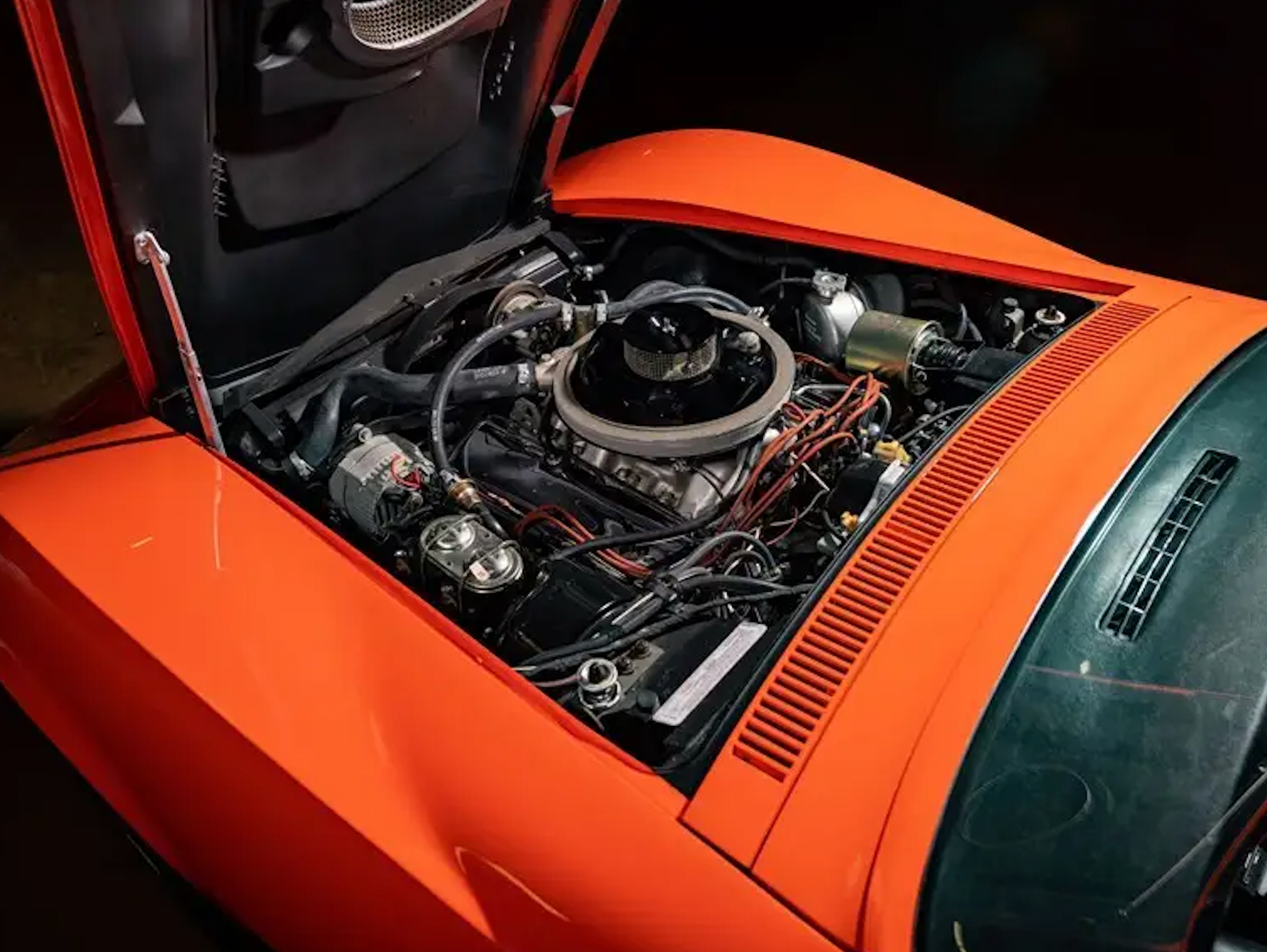 An orange 1969 Chevrolet Corvette Stingray ZL-1 Convertible.