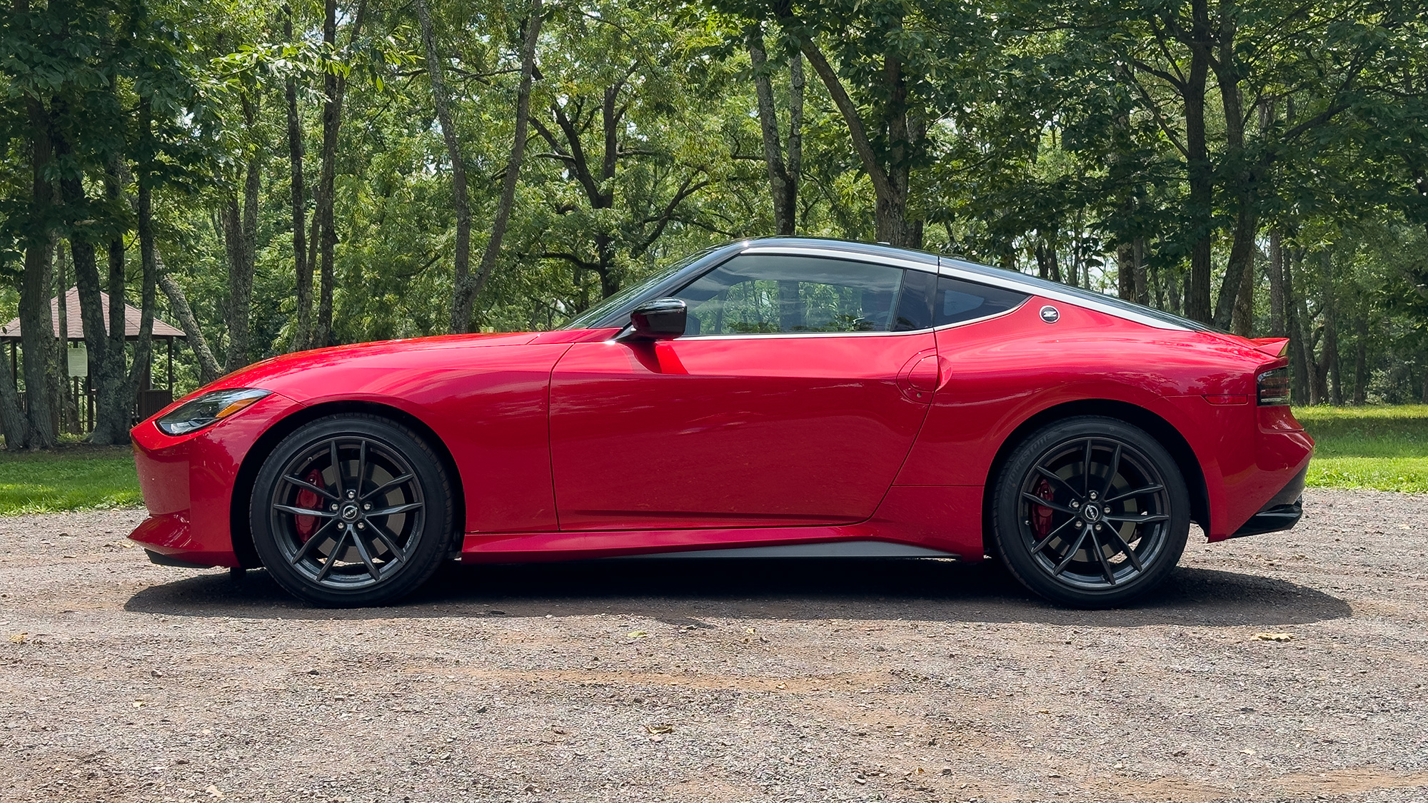 Side profile image of red 2023 Nissan Z