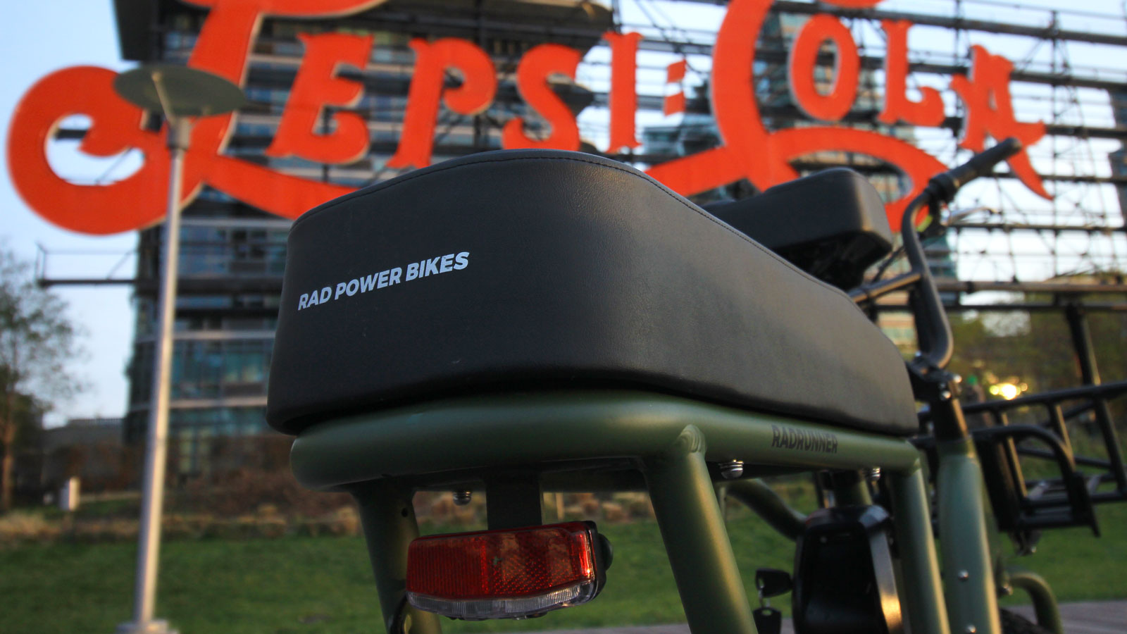 A photo of the rear seat on the RaRunner 2 electric bike. 