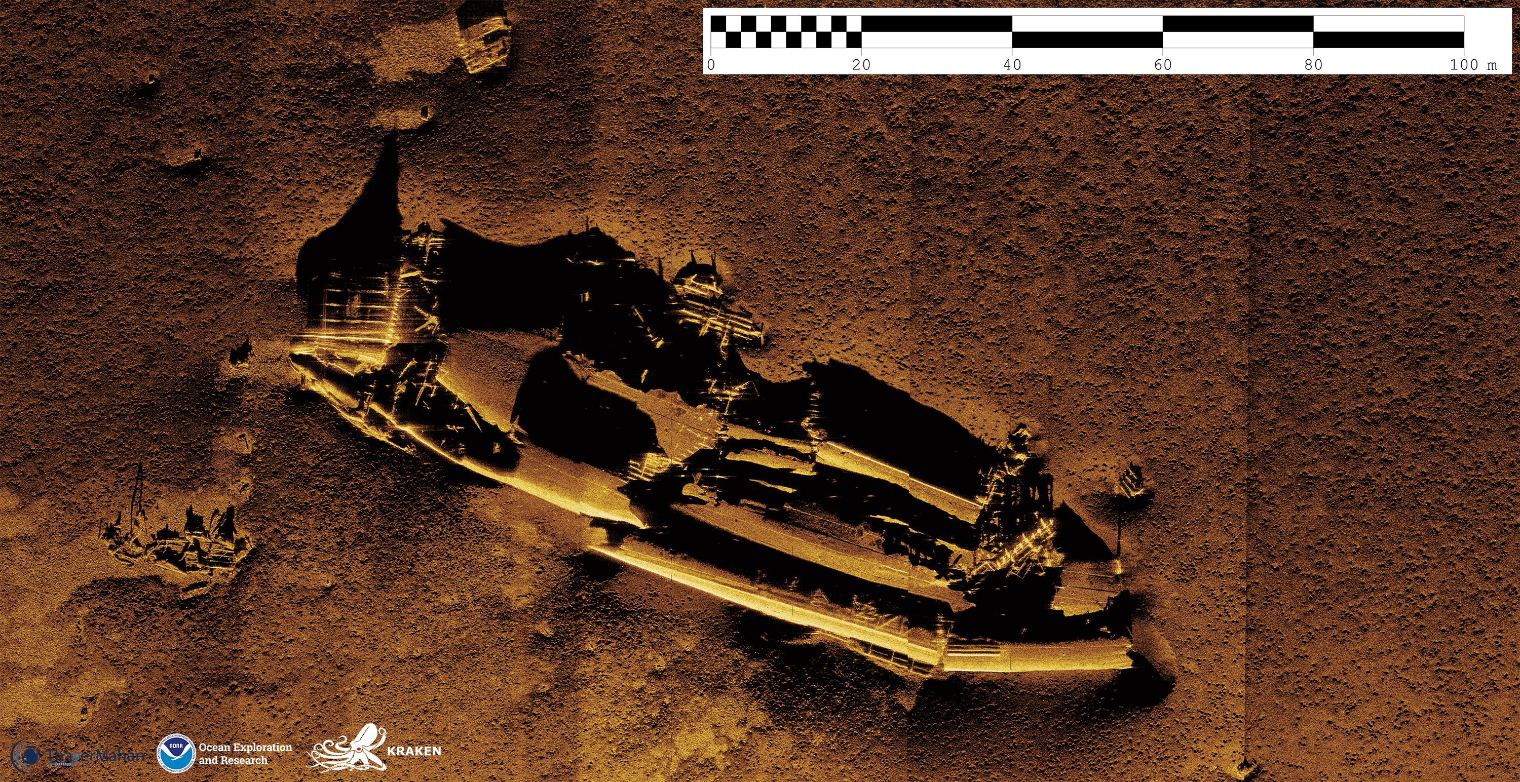 SAS scan of an unidentified shipwreck off of the coast of Nantucket