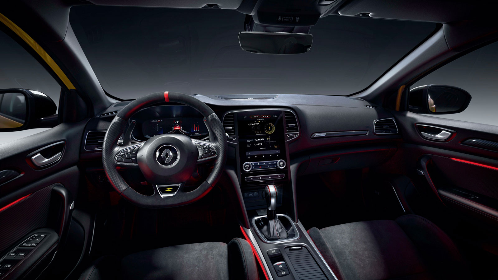 A render of the interior of the Renault Megane hatchback. 