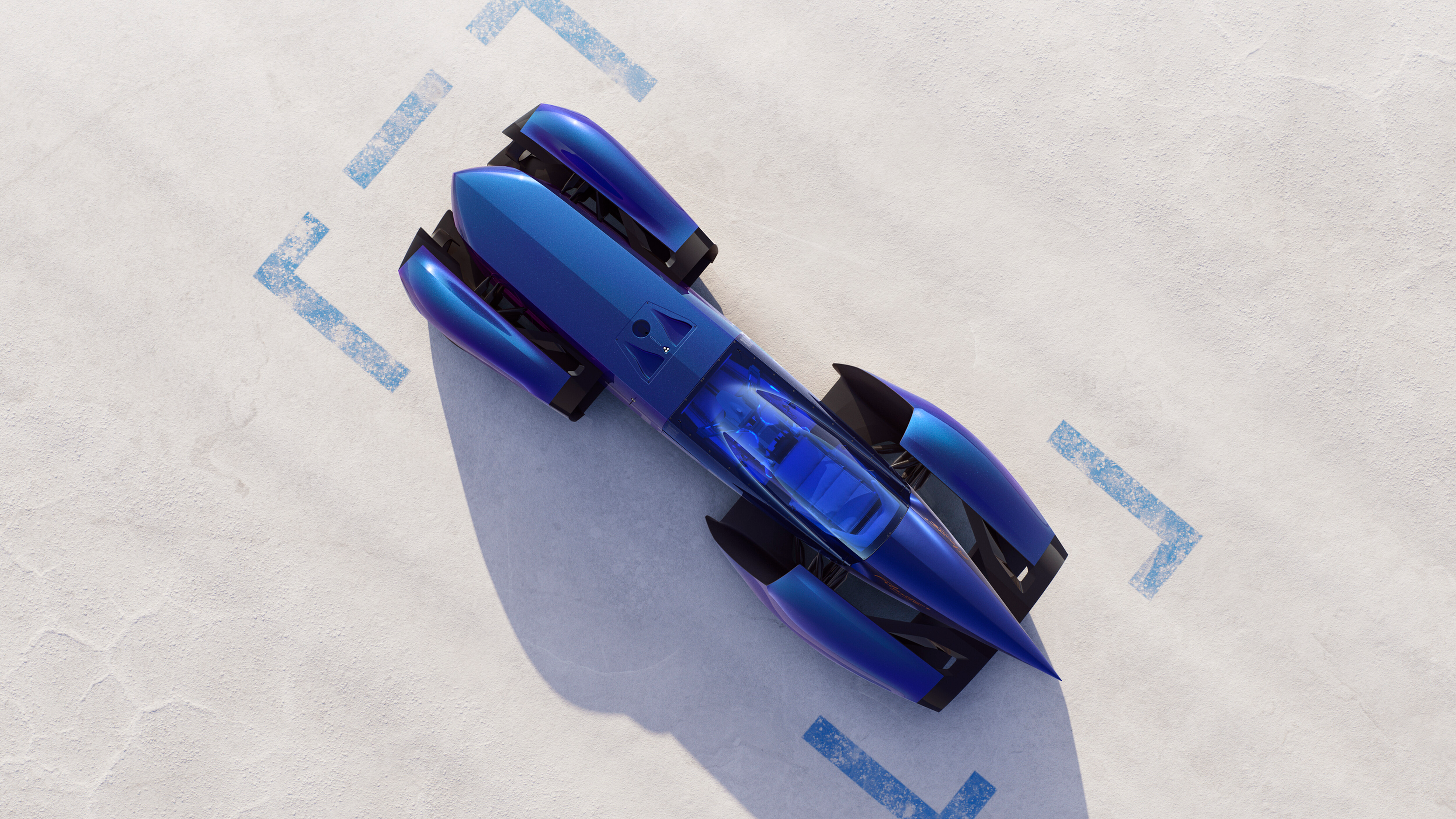 Top-down view of the Renault Filante Record 2025 Concept