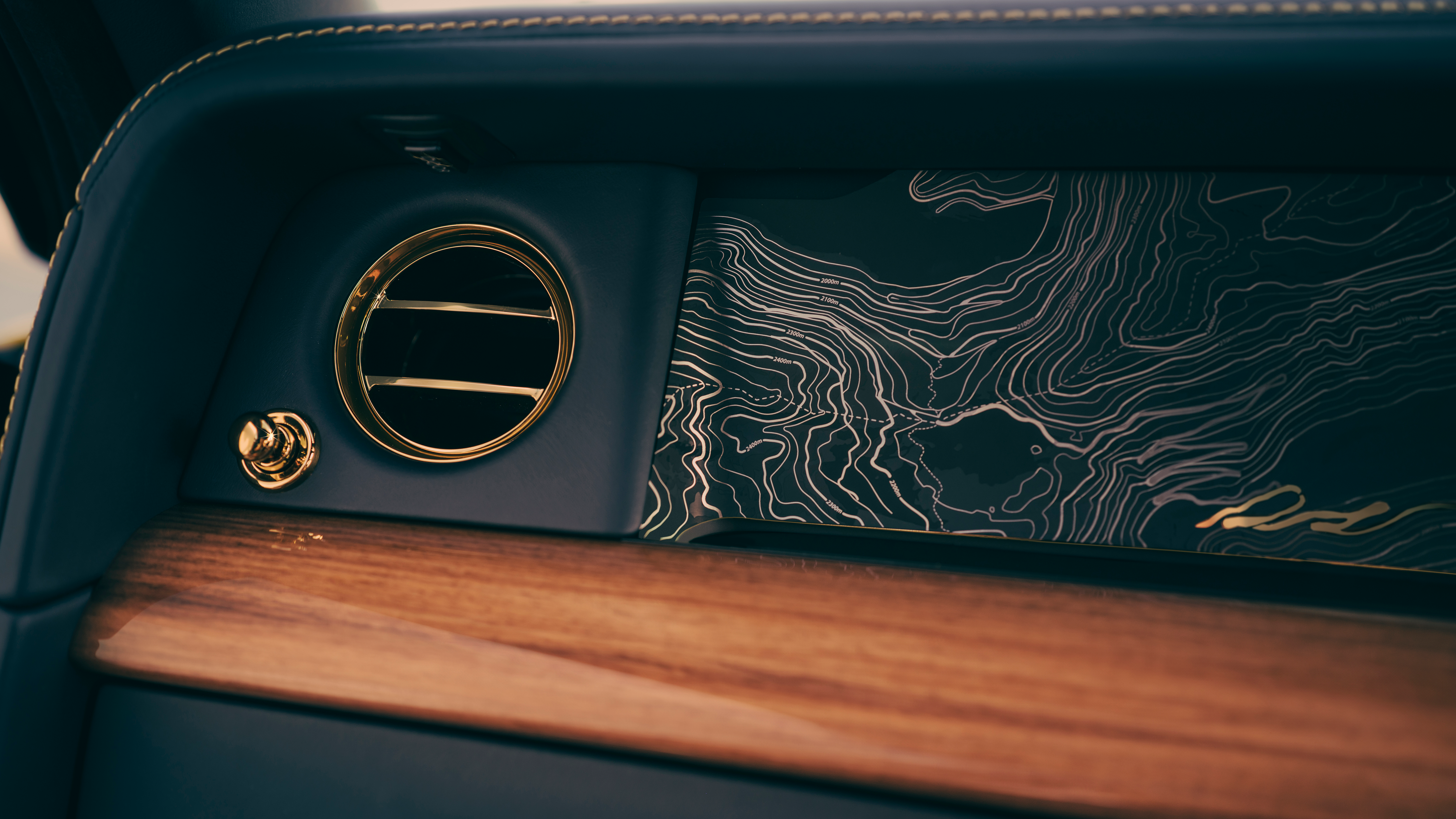 Dashboard detail of the Rolls-Royce Goldfinger one-off